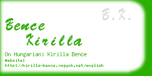bence kirilla business card